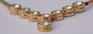 Panetta Gold Tone Faux Diamond Drop Vintage Necklace